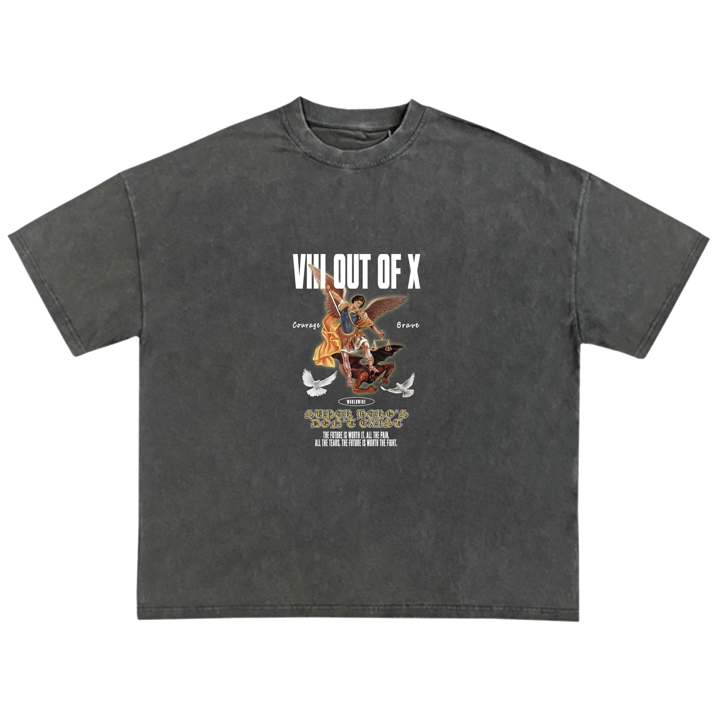 *PRE-ORDER* VIII Out Of X "Super Heros" T-Shirt (Grey)