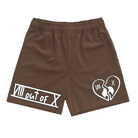 *PRE-ORDER* VIII Out Of X "Signature Logo" Mesh Shorts (Brown)