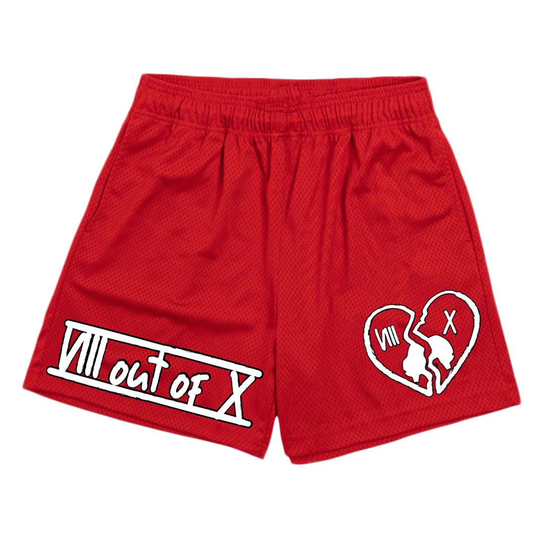 *PRE-ORDER* VIII Out Of X "Signature Logo" Mesh Shorts (Red)